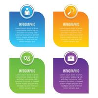4 steps options infographic chart list parts or processes editable template design vector