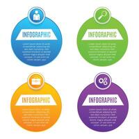Modern circle 4 step concept infographic creative chart list editable design vector