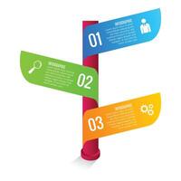 3 step chart list modern infographic editable template creative business growth design vector
