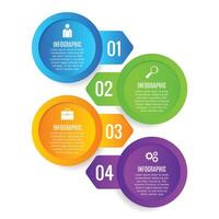 Circle growth infographic arrow editable 4 step chart list template modern template design vector