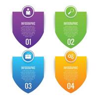 4 step editable template infographic concept chart list modern minimalist design vector
