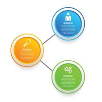 Circle modern 3 step design for infographic concept editable template vector