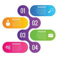 Modern creative business infographic 4 step concept chart list editable design vector