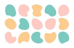 Color liquid organic blob shapes, pastel irregular random forms, fluid silhouette, simple smooth ink stain. Highlight for social media stories vector