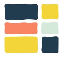 Doodle color shapes and frames for social media. Kids abstract text box by marker. Hand drawn speech bubble blobs for dialog vector
