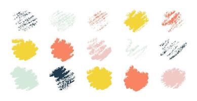 Chalk underlines and stroke line set. Crayon color hand drawn pencil doodles. Charcoal scribble strokes set vector