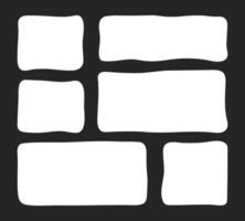 Doodle shapes and frames for social media. Abstract text box with soft edges by marker. Hand drawn speech bubble blobs for dialog on blackboard vector