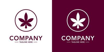 Logo for a company with a leaf and circle line vector