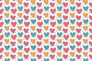 A colorful pattern with cute hearts on it vector