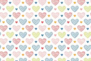 A hand drawn pattern with many hearts on it modern vector