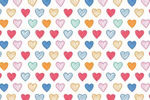 A colorful pattern background with hearts on it vector