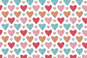 A pattern with many hearts on white background vector