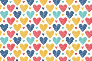 A hand drawn colorful pattern with loves vector