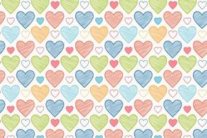 A colorful pattern design with loves on it vector