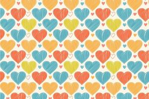 A colorful pattern design with hearts on it vector