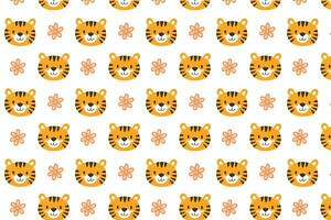 A pattern with a tiger face on it vector