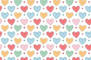 A colorful pattern with hearts love background vector