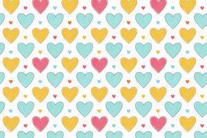 Hand drawn colorful pattern with loves on it vector
