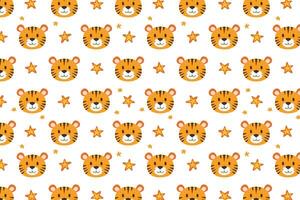 A pattern with tigers and stars on it graphic vector