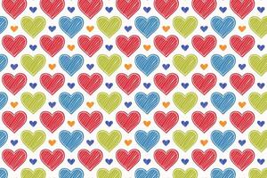 A colorful pattern with loves hand drawn illustration vector