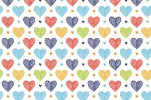 A colorful pattern with loves hand drawn vector