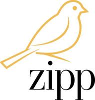 A logo with a golden outline of a sparrow vector