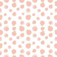 Pattern with peaches on a white background. graphics vector