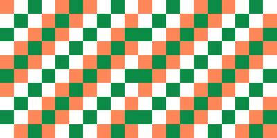 Seamless checkered pattern with vibrant green and orange colors.Texture of the rhombus, squares for paper, clothes and other items vector