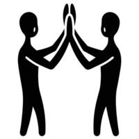 Two people giving each other a high five vector