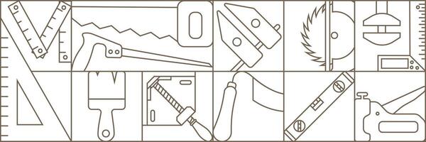 Artistic background for your business. Carpentry tools. Carpentry tools thin line. vector