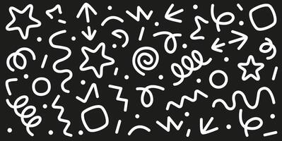 Set of flat line icons. Straight and curved lines indicate a certain direction, springs, symbols. vector