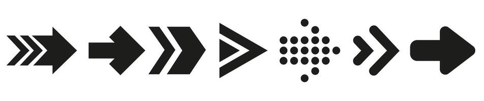 Dark arrows for background. Collection of arrows. Dark solid arrows. vector