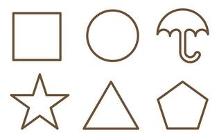 Collection of icons of simple geometric shapes. Geometric shapes thin line. Linear flat style icon. vector