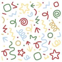 Straight or curly line points in particular direction, springs, symbols. vector