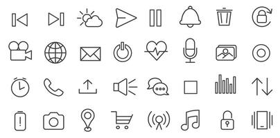 Icons are always needed. Music and image settings interface. vector