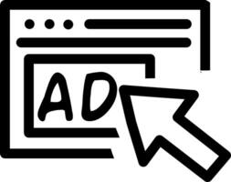 Ads advertising digital marketing online icon symbol with cursor vector