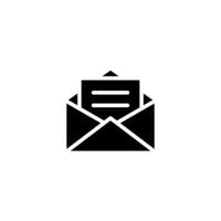 an envelope with a letter inside is shown in black and white vector