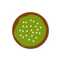 A green fruit with white dots on it vector