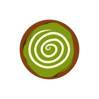 A green and white spiral in a circle vector