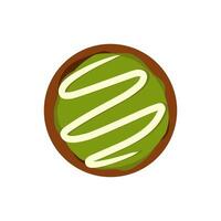 A green and white pastry with a swirl in the middle vector