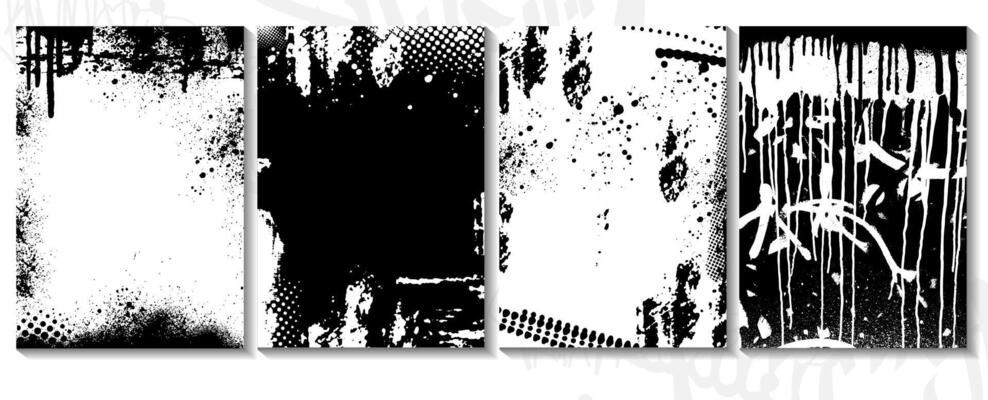 Set of grunge brush dirty background