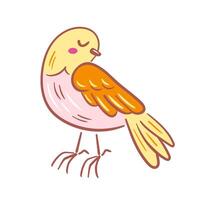 A delightful illustration of a cute bird standing shyly, rendered in a charming sketch style. This artwork conveys a sense of innocence and playfulness, ideal for various creative projects. vector