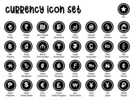 Various collection of Black and wite currency coin flat design vector