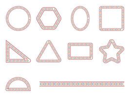 Set of various types of tribal frame abstract shape illustration designs vector