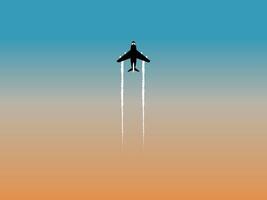 A rocket launch and fly out of the earth flat design vector