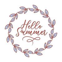 This delightful summer wreath features vibrant foliage that captures the spirit of the season. The illustration radiates warmth and natural elegance, making it ideal for celebrating the joys of vector