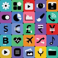 Set colourful mobile UI application icon sets. vector