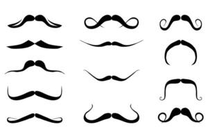 fu manchu beard Mustache Styles Collection vector