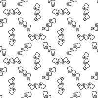 pattern of simple tooth illustrations on a white background suitable for medical or educational purposes vector