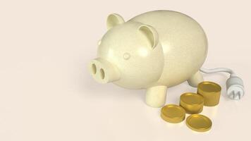 Piggy Bank and coins for Earn or Saving . photo